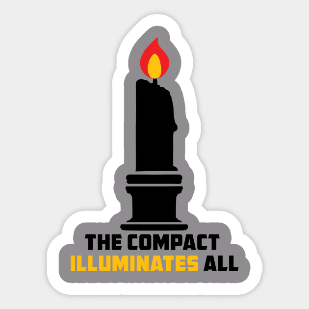 Compact Illuminates - Black Sticker by PunTee